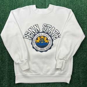 Vintage Penn State Nittany Lions University Raglan Sweatshirt Mens M White 80s